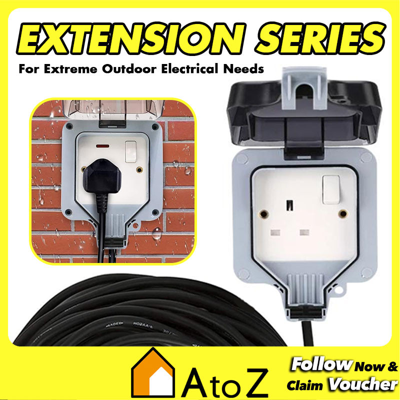TRS Weatherproof 100% Pure Copper Heavy-duty Extension 2/5/10/15/30m ...