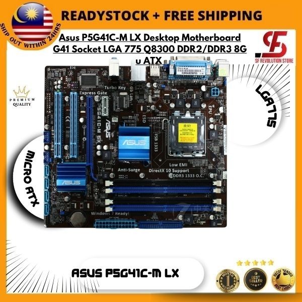 Carte Mère Asus P5G41C-M 1.03G Socket 775 - Pour Pièces (DDR2/DDR3, MATX)