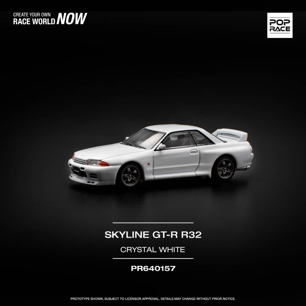 POP RACE 1/64 PR640157 NISSAN SKYLINE GT-R R32 - CRYSTAL WHITE | Shopee ...