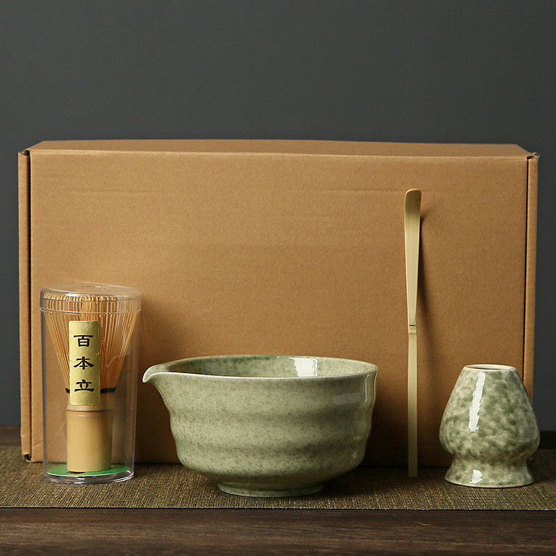 4/5/6PCS Japanese Matcha Tea Set Bamboo Whisk Scoop Ceramic Matcha Bowl ...