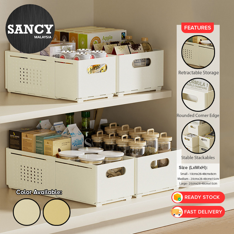 Sancy Retractable Cabinet Storage Box Pull Out Kitchen Desktop Snack ...