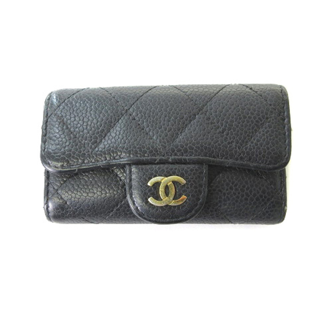 CHANEL Key Holder matelasse Coco caviar skin mark black Direct from ...