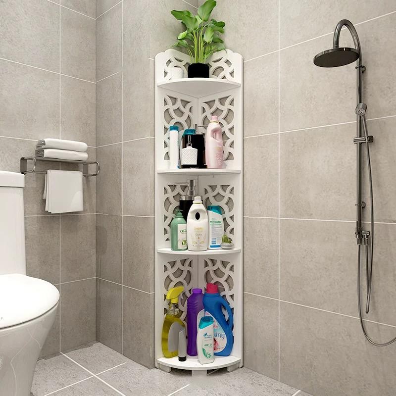 Corner Rack 3/4 Tier Bathroom Kitchen Triangular Corner Storage Rack ...