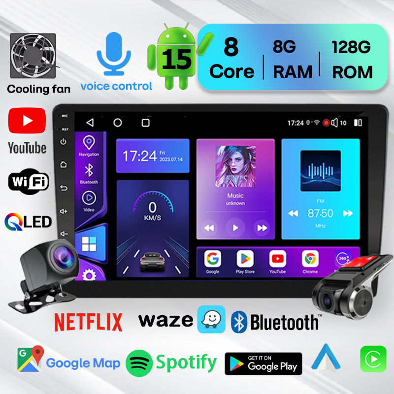 (8Core 8GB+128GB)Android 15 Voice Command Car Android Player with ...