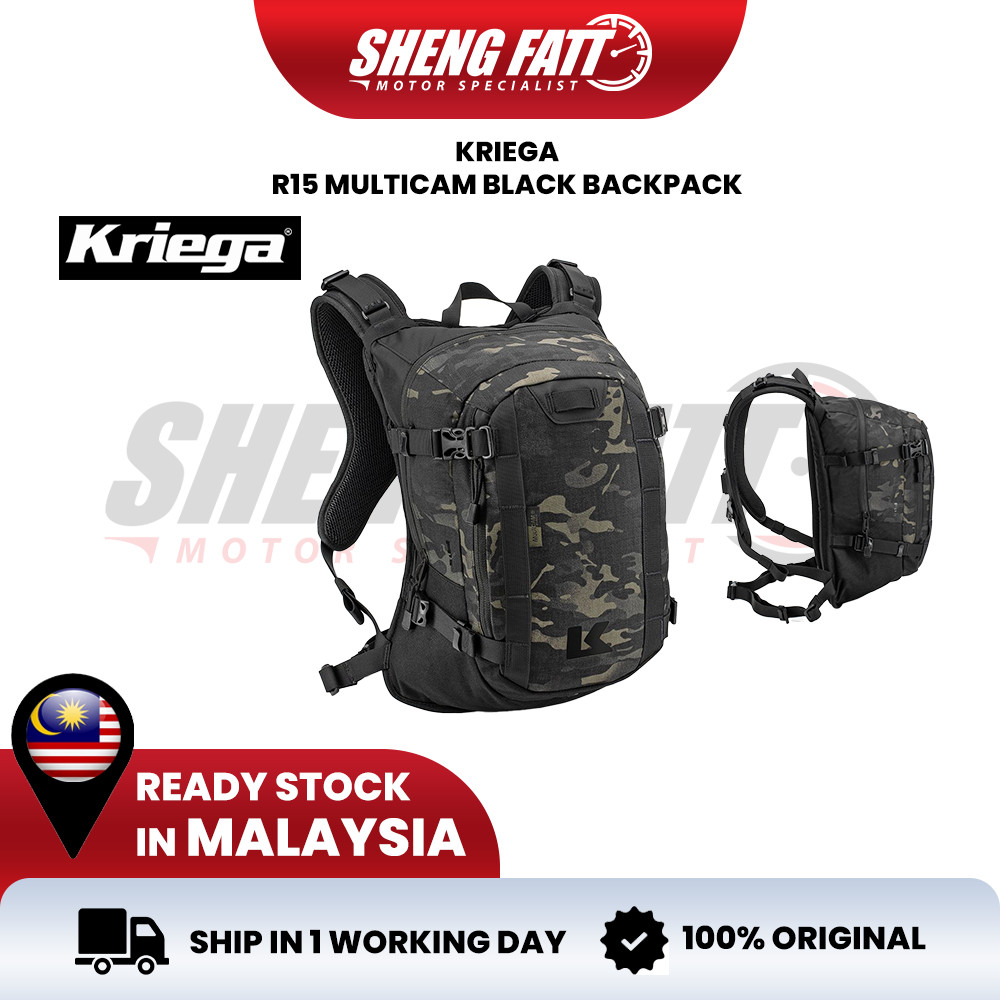 Kriega R15 Backpack MultiCam Black - 15L Off-Road Pack with Hydration ...
