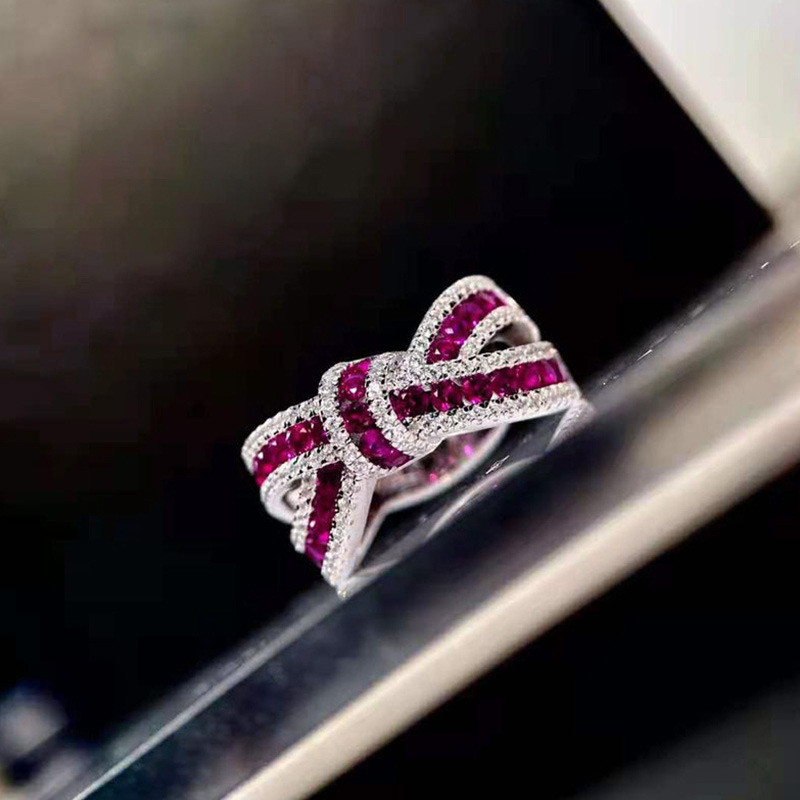 High-End Korean Version Bow Ring Ribbon Irregular Strip Cross Ring ...