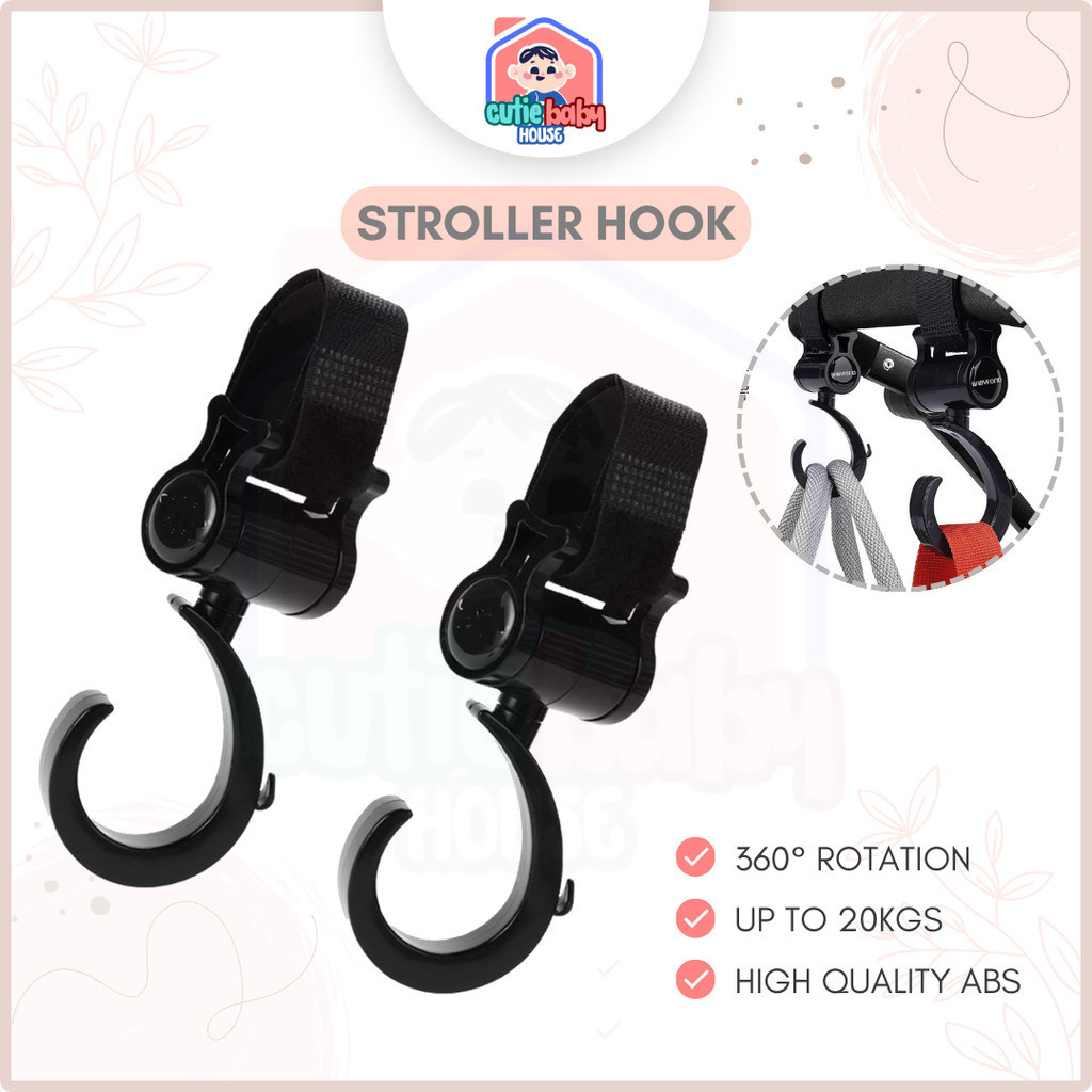 Baby Stroller Hanging Strap Hook 360° Degree Rotatable Baby Carrier ...