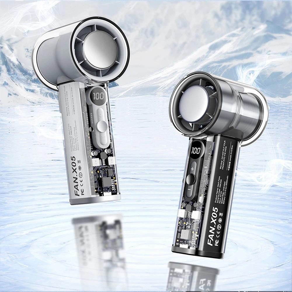 Kipas Mini Fan 100Gears AI Superconducting Cooling Hanging Neck Outdoor ...