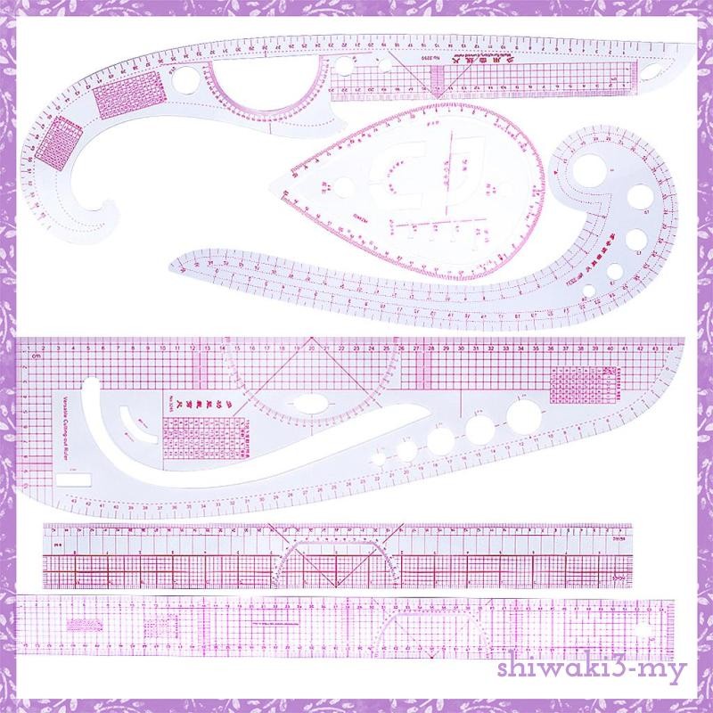 [ShiwakieaMY] 6 Style Fashion Ruler Set French Curve Rulers Pattern ...
