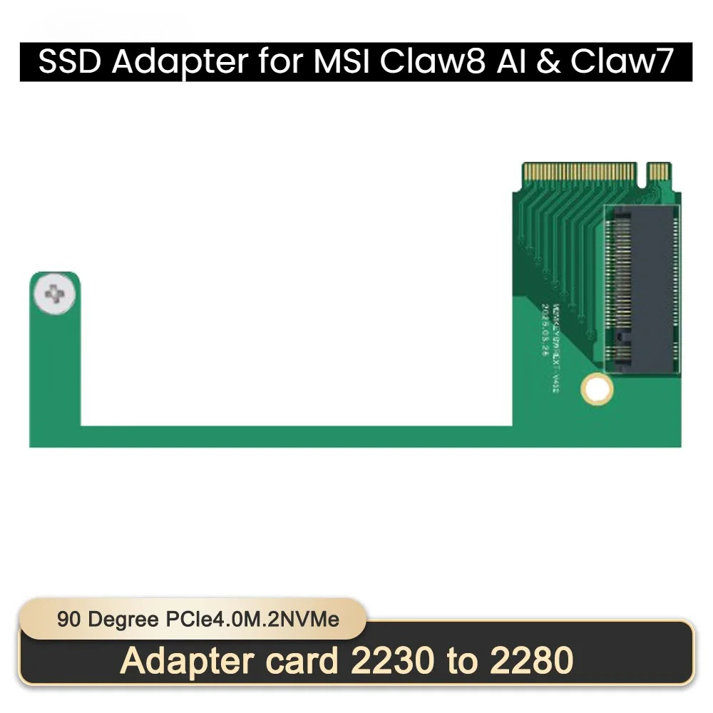 MSI Claw 8 Ai+ SSD NVMe 2230 to 2280 Extension Converter Adapter Claw 7 ...