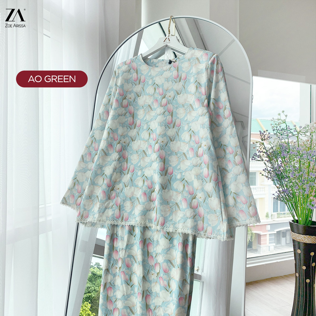 ZOE ARISAH Kasturi BAJU KURUNG MODEN KEDAH OPAH Sulam Floral