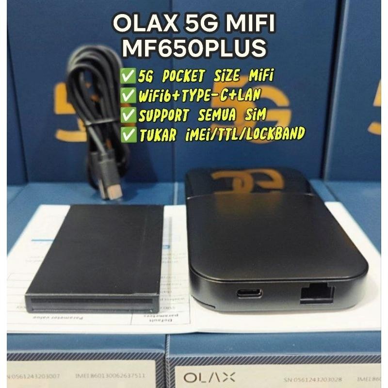OLAX MF650PLUS 5G MODEM PORTABLE POCKET SIZE WIFI6 TYPE-C with Gbps LAN ...