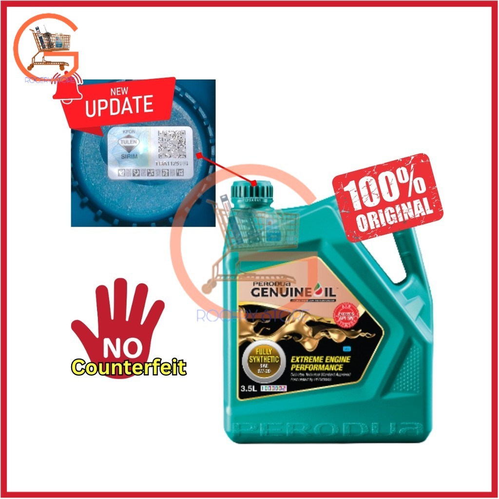 100% ORIGINAL PERODUA 0W20 0W-20 (3.5L) FULLY SYNTHETIC ENGINE OIL ...