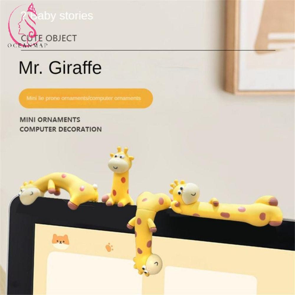 OCEANMAP Computer Monitor Decor, Navigator Screen Lying Animal Giraffe ...