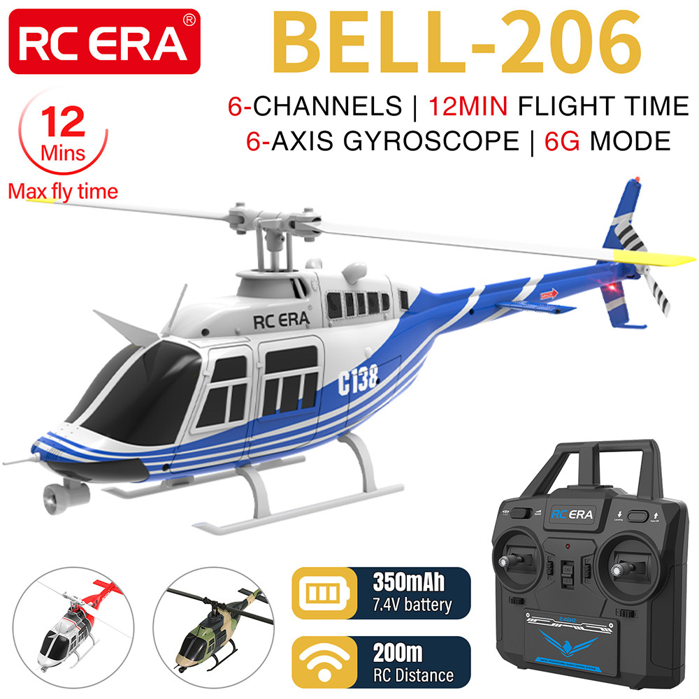 RC ERA C138 BELL 206 Jet Ranger 6-axis Gyro Stabilized Altitude Hold ...