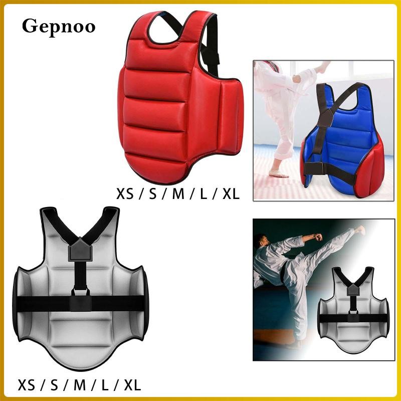 Gepnoo Karate Guard Chest Protection Pad Mma Adjustable Shield Rib ...