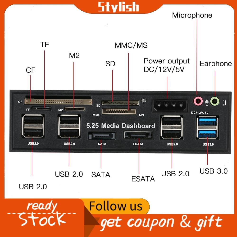 Internal Card Reader,Portable 5.25inch Multi- Function - View #6