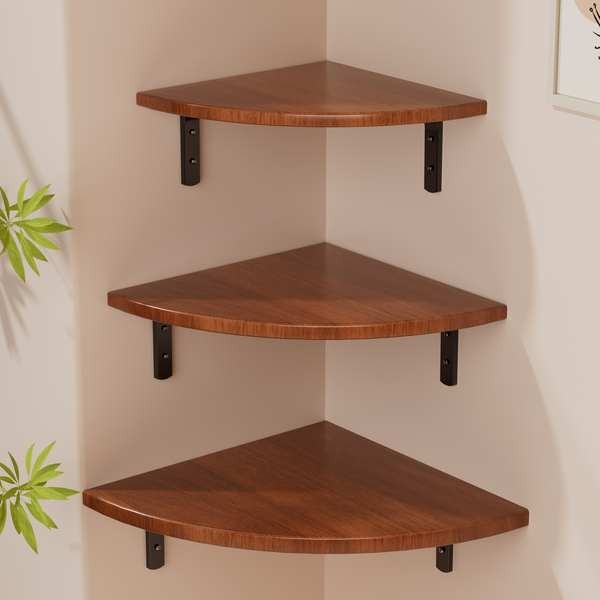 floating shelf rak serbaguna Rak dinding Braket sudut pintu masuk tanpa ...