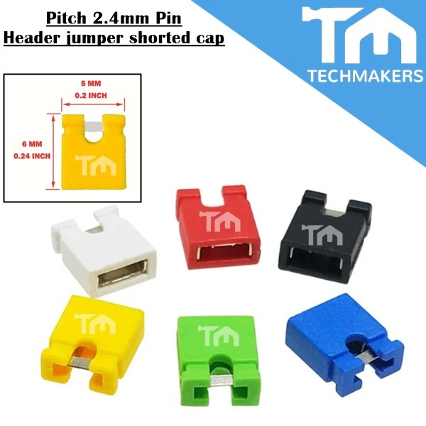 Pitch 2.4mm Pin Header Jumper Shorted Cap Headers (Yellow Only) Wire Housings For Arduino Techmakers