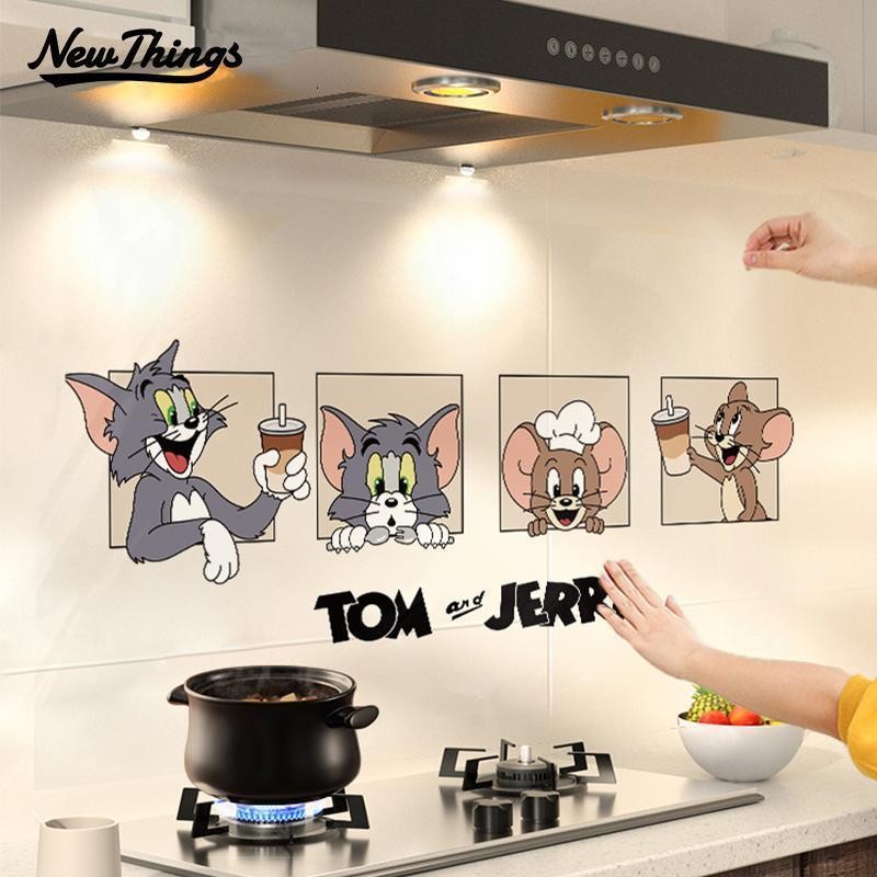 Cat and Mouse Kitchen Oil-Proof Sticker Stove Wall Fire-Proof High ...