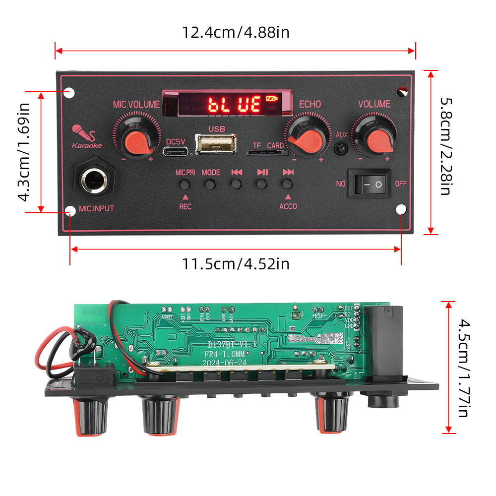 Pcbfun D137BT MP3 Bluetooth decoder board amplifier board with ...