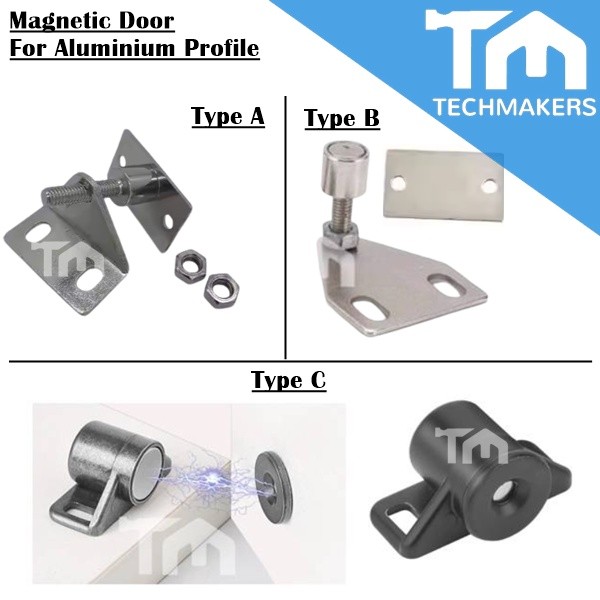 1Set Magnetic Adjustable Magnetic Door Lock Magnetic Latch Catch for Aluminum Profile Door 4040 DIY TechMakers