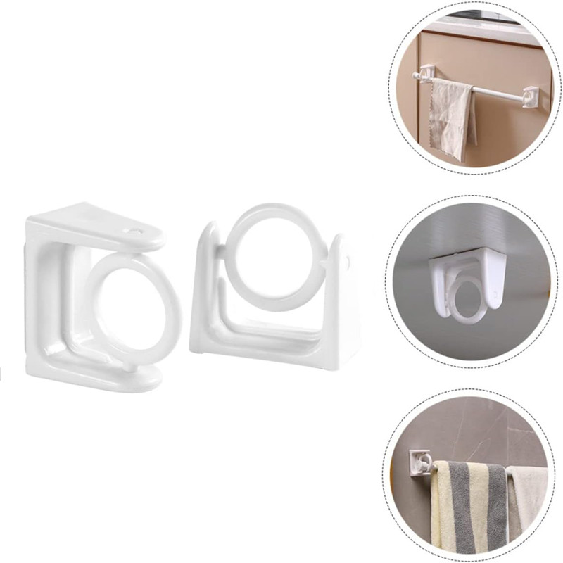 2/4Pcs Punch-free Curtain Rod Holder Bathroom Clamp Hooks Self Adhesive ...