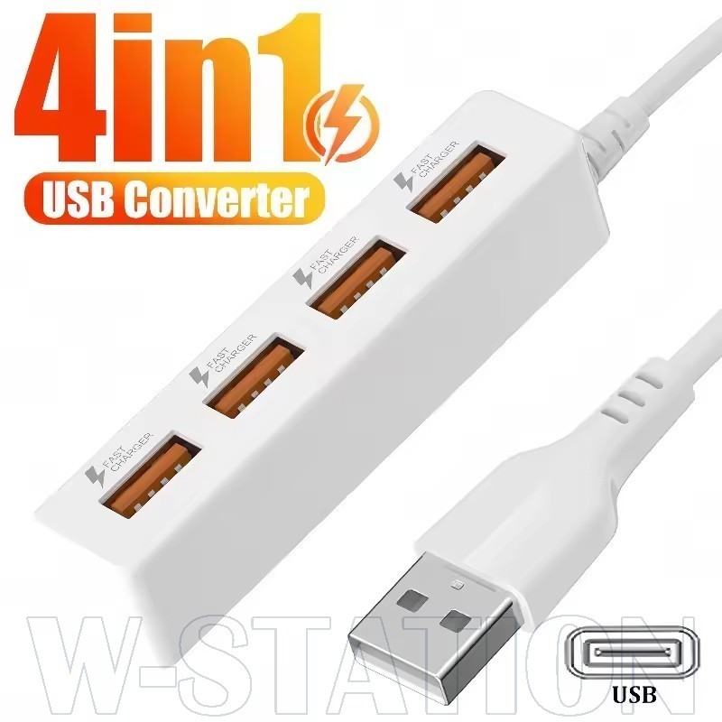 4 IN 1 Mini USB Converter - 4Ports USB 2.0 HUB Power Adapter Extension ...