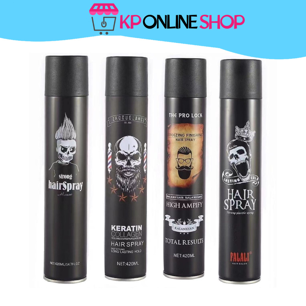 【𝗠'𝗦𝗜𝗔 𝗦𝗛𝗜𝗣 𝗢𝗨𝗧 𝟮𝟰𝗛𝗥𝗦】420ml Hair Spray Strong Hold Saloon Barber Spray ...