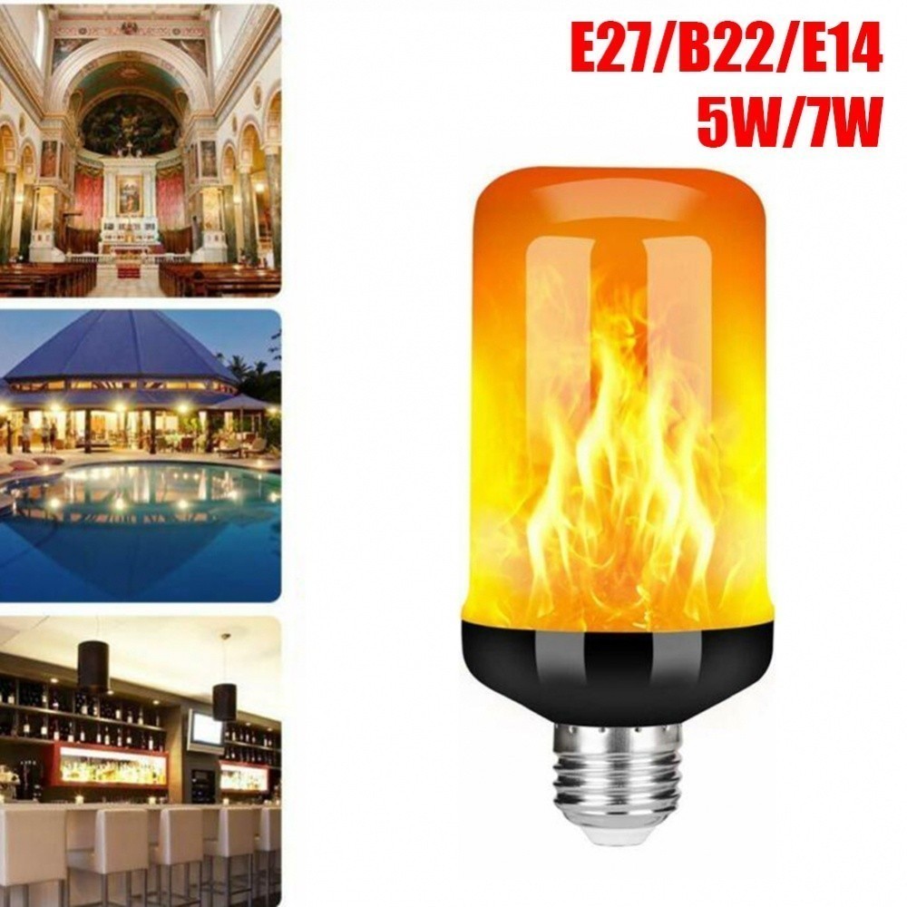 Stylish Fire Effect LED Bulb Flickering Flame Lamp Energy Saving Decor ...
