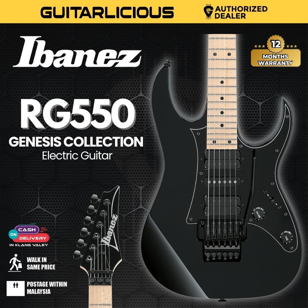 Ibanez RG550 Genesis Collection Basswood Body Electric Guitar - Black ...