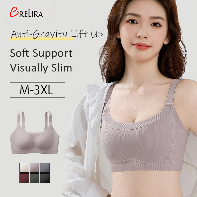 『Brelira』Women Bra Minimizer Plus Size Seamless Wireless Sports Bra For ...