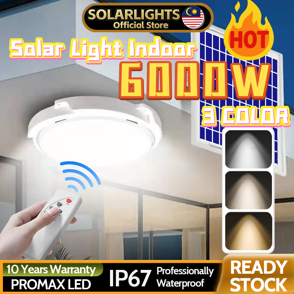 LED Solar Light Indoor Home Lampu Solar Ceiling Light Solar Lamp ...