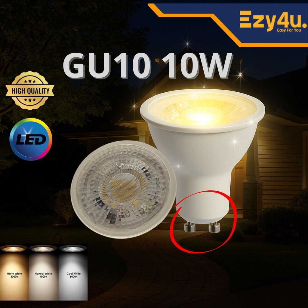[READY STOCK] GU10 10W LED Bulb Daylight/ Warm White/Cool White
