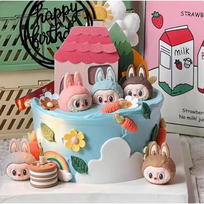 【C♥L】Cake Baking Decoration Cartoon Labubu Decoration Labubu Decoration ...