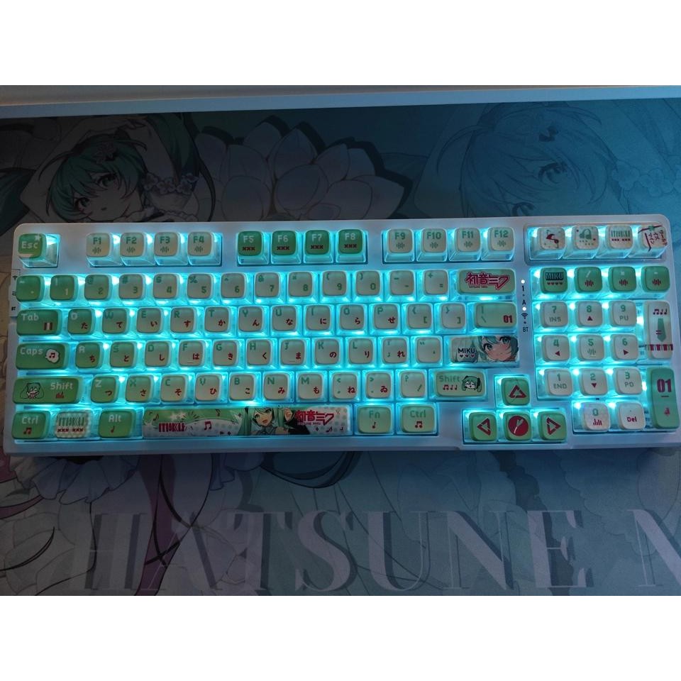 Hatsune Miku Keycap OEM Profile 120 Keys PBT PC Dye Sublimation Light ...