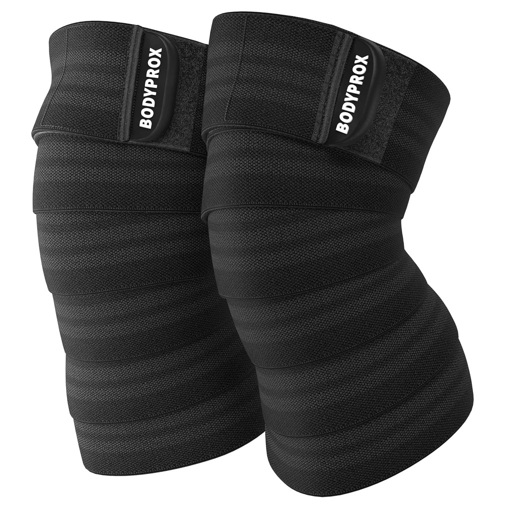Bodyprox Knee Wrap 2 Pack for Squats, Weightlifting, Powerlifting, Leg ...