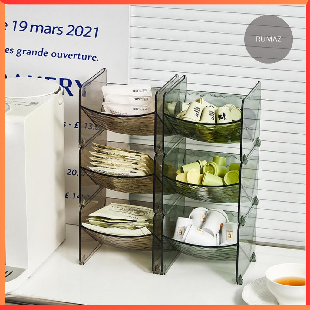 Stackable Tea Bag Storage Box Student Dormitory Simple Storage Shelf ...