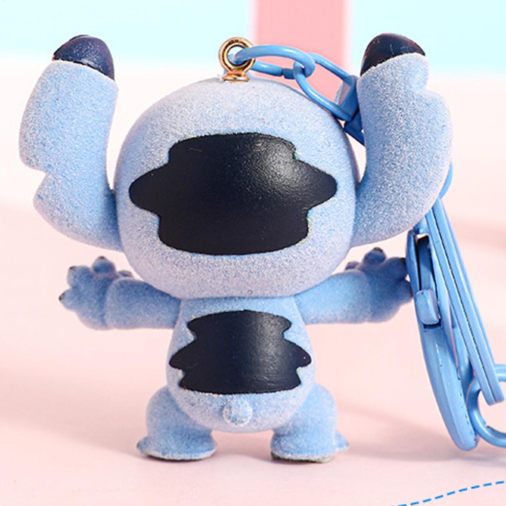 Flocking Stitch keychain Stitch school bag pendant cute car key chain ...