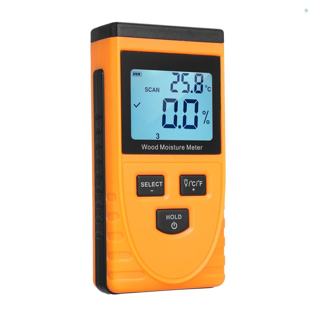 SMART SENSOR Digital Wood Moisture Meter – Large LCD Backlit Display, Fast Response, Data Hold, 4 Tree Modes (2–70%) – For Wood, Bamboo, Paper