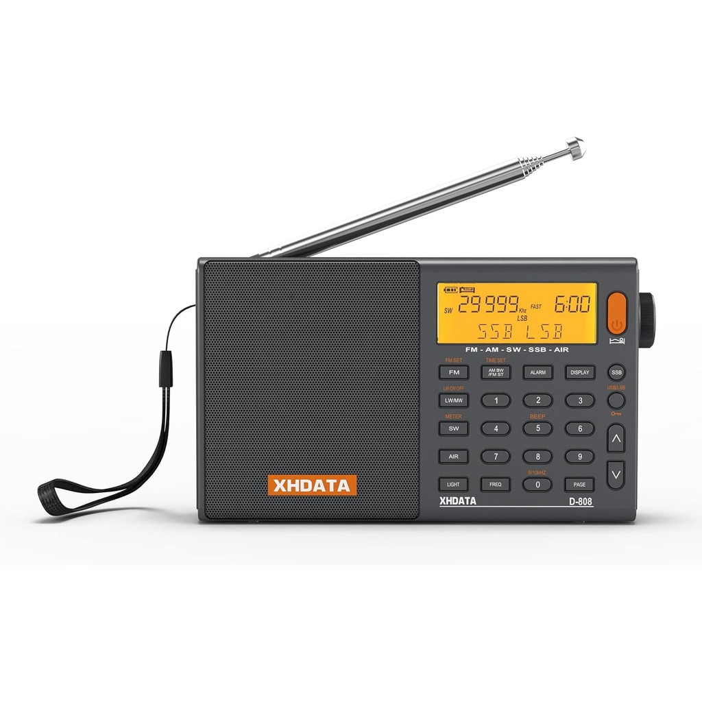 D808 Portable AM FM SW LW Air Band Radio SSB RDS Multi Band Radio ...