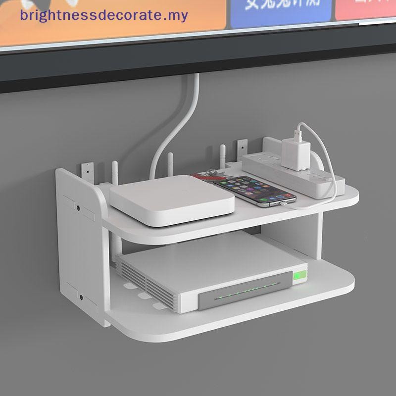 [Birth] 2 Tier Floating Shelves Wifi Router Hanging Layer Multi Tap ...