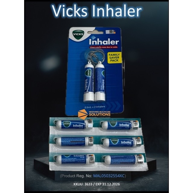 Vicks Inhaler (0.5ml) Vapo Rub Inhalers Vick penyedut hidung 维克斯伤风膏吸入器 ...