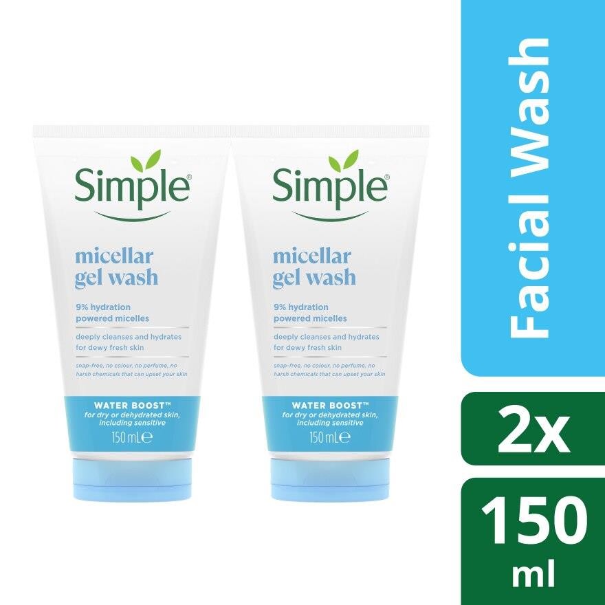 SIMPLE Water Boost Micellar Facial Gel Wash Twin Pack | Shopee Malaysia