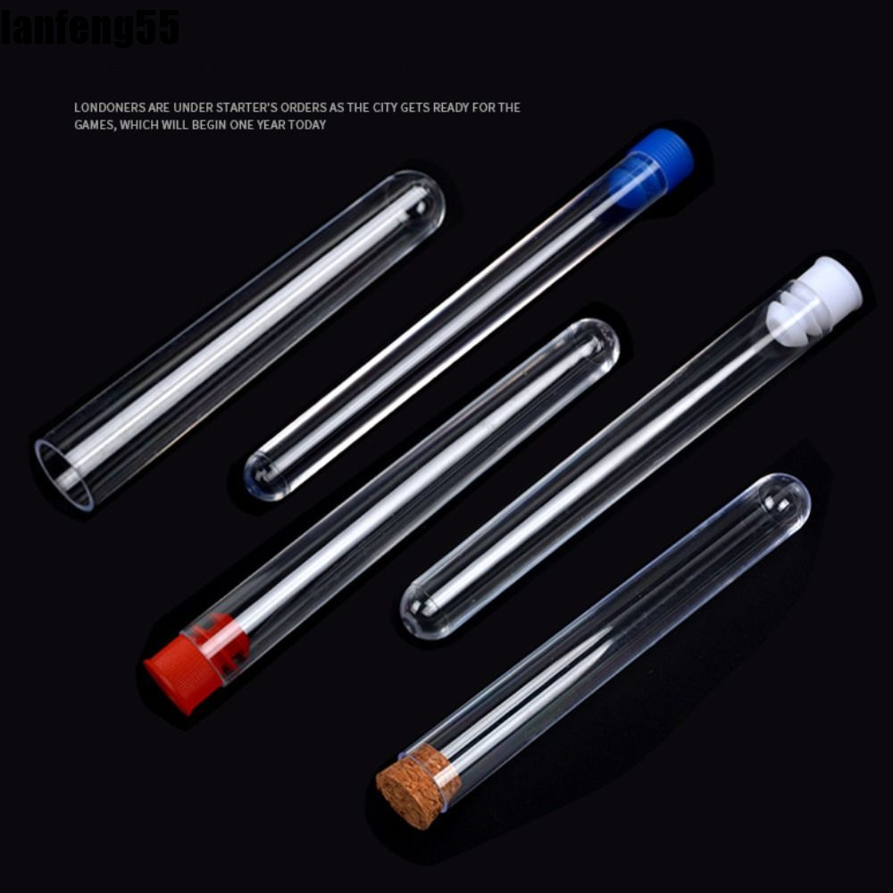 LANFENG Plastic Test Tubes, With Screw Cap Round Bottom Laboratory Test ...