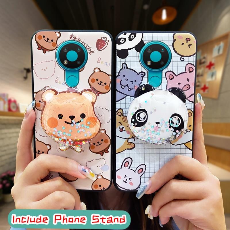 Cute Nokia Phone Case Soft Case Rotatable Stand Phone Case For Nokia  Glitter Dirt