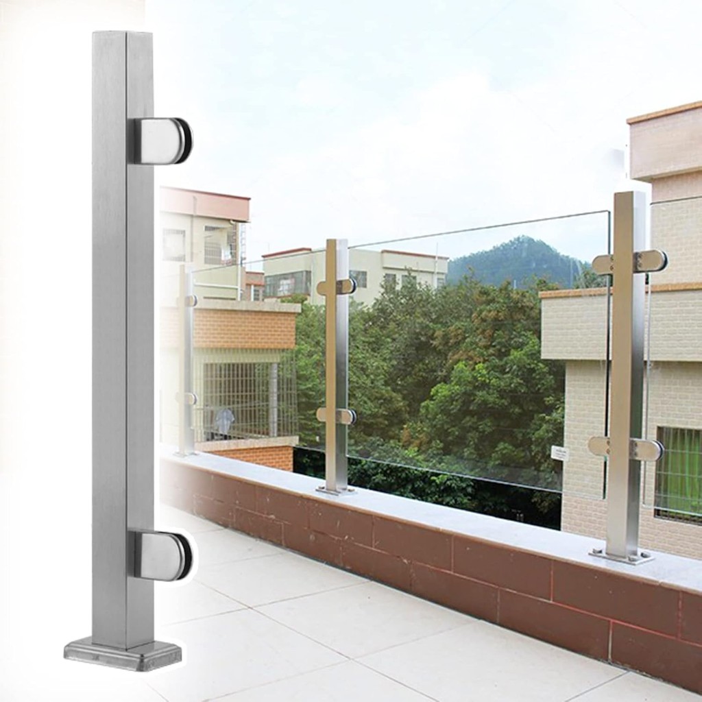 Indoor Outdoor Stainless Steel Railing, Glass Railing Post, Glass ...