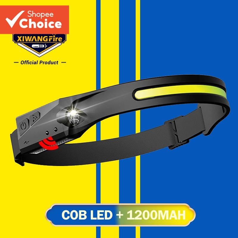 COB LED Sensor Headlight USB Mini Flashlight Lantern Headlight Small ...