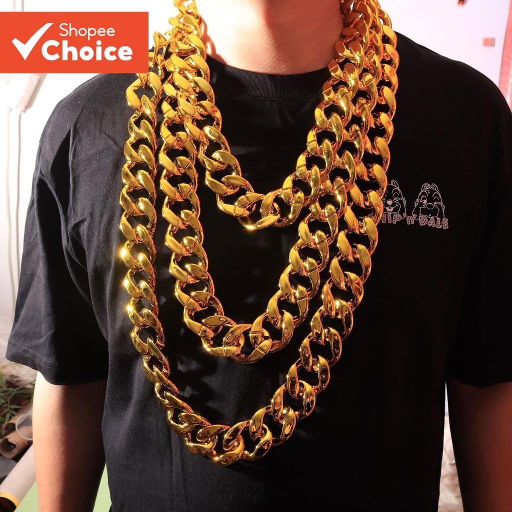 Oversized Fake Gold Chain Necklace for Men Hip Hop Comedy Prop Plastic ...