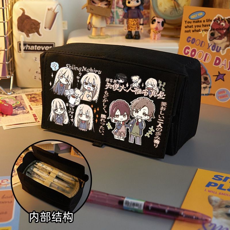 Neighbor Angel Classmate Anime Portable Square Trendy Pencil Case ...